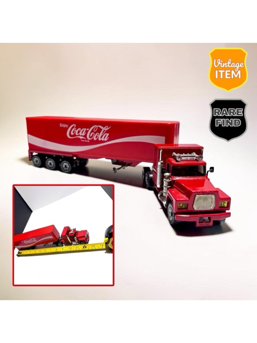 Vtg Coca Cola Siku Eurobilt 1:55 Scale Mack Coke Delivery Semi Truck & Trailer.